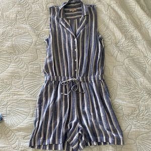 LOFT outlet Blue/White Romper